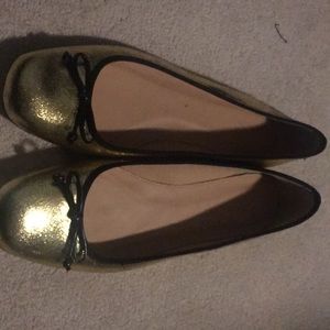J Crew gold flats